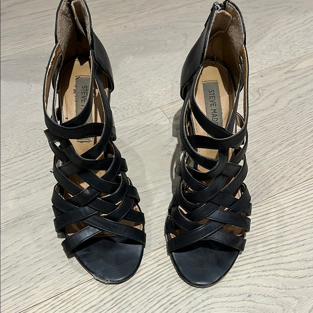 Steve Madden Black Strappy Women's Shoes